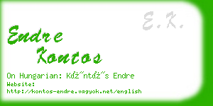 endre kontos business card